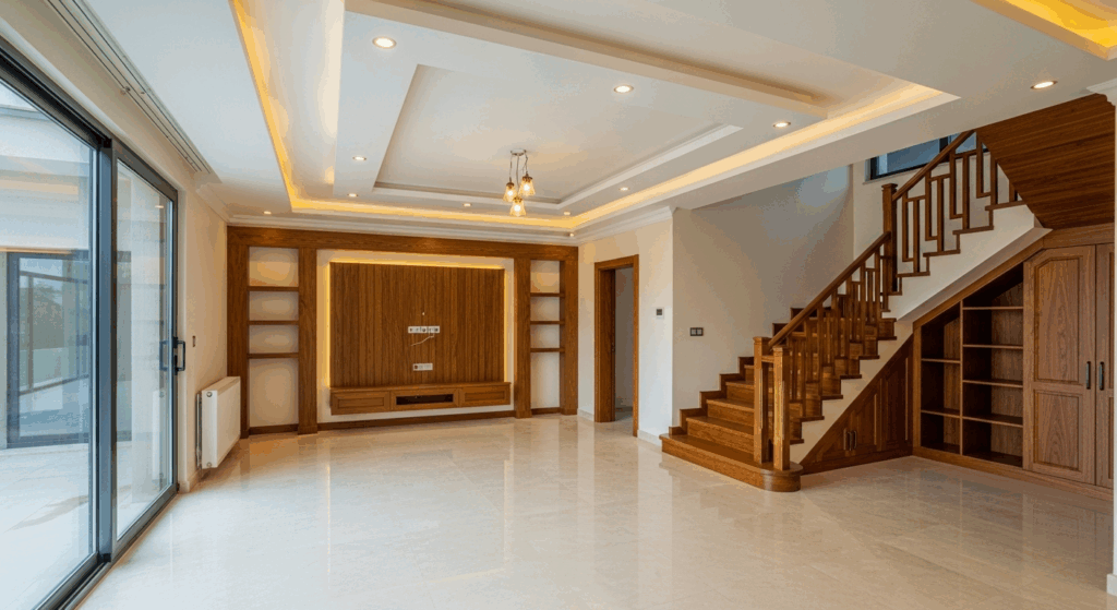 Luxury interior fit-out with carpentry and gypsum detailing